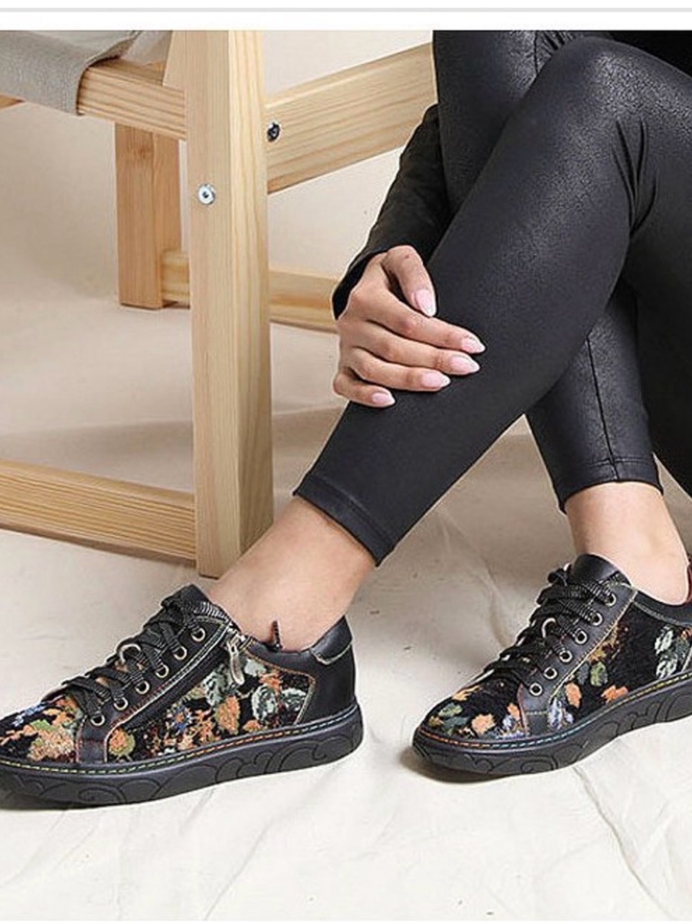 L’Artiste Dani Leather and tapestry sneakers size 40